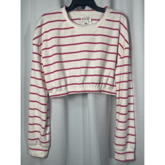 Beach Riot Maxine Stripe Terry Cloth Crop Top - Fandango Pencil Stripe Sz XL New - Picture 2 of 5